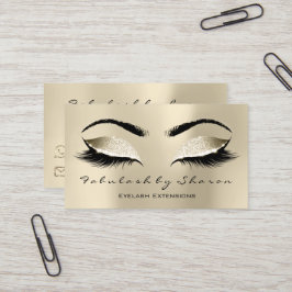 Makeup Eyebrow Lash Extension Glitter Champaigne Visitekaartje