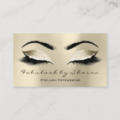 Makeup Eyebrow Lash Extension Glitter Champaigne Visitekaartje (Voorkant)