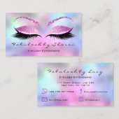Makeup Eyebrow Lash Extension Glitter Fuchsia Roze Visitekaartje (Voorkant / Achterkant)