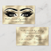 Makeup Eyebrow Lash Extension Glitter Golden Eyes Visitekaartje (Voorkant / Achterkant)