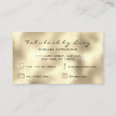 Makeup Eyebrow Lash Extension Glitter Golden Eyes Visitekaartje (Achterkant)