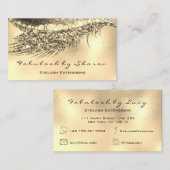 Makeup Eyebrow Lash Extension Glitter Lux Gold Visitekaartje (Voorkant / Achterkant)