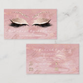 Makeup Eyebrow Lash Extension Glitter Marble Pink Visitekaartje (Voorkant / Achterkant)