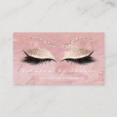 Makeup Eyebrow Lash Extension Glitter Marble Pink Visitekaartje (Voorkant)