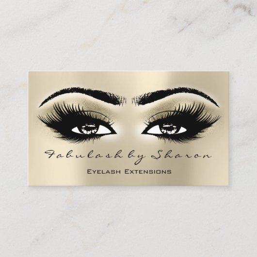 Makeup Eyebrow Lash Extension Glitter Open Eyes Visitekaartje (Voorkant)