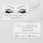 Makeup Eyebrow Lash Extension Glitter Silver Grey Visitekaartje (Voorkant / Achterkant)