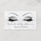 Makeup Eyebrow Lash Extension Glitter Silver Grey Visitekaartje (Voorkant)