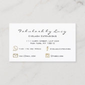 Makeup Eyebrow Lash Extension Glitter White Gold Visitekaartje (Achterkant)