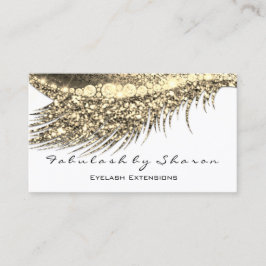 Makeup Eyebrow Lash Extension Glitter White Gold Visitekaartje