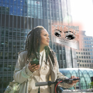 Makeup Eyebrow Lash Glitter Drip Gray Silver Spark Visitekaartje