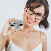 Makeup Eyebrow Lash Glitter Drip Gray Silver Spark Visitekaartje