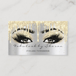 Makeup Eyebrow Lash Glitter Drip Grey Gold Spark Visitekaartje