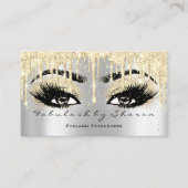 Makeup Eyebrow Lash Glitter Drip Grey Gold Spark Visitekaartje (Voorkant)