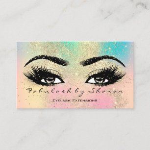 Makeup Eyebrow Lash Glitter Pastel Spark Esthetici Visitekaartje
