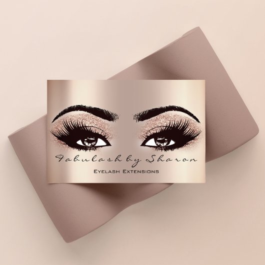 Makeup Eyebrow Lash Glitter VIP Roos Gold Spark Visitekaartje