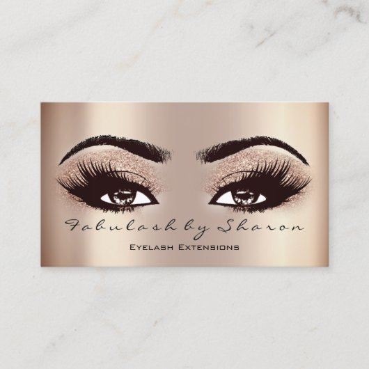 Makeup Eyebrow Lash Glitter VIP Roos Gold Spark Visitekaartje (Voorkant)