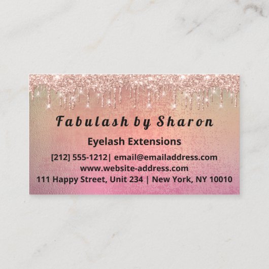 Makeup Eyebrow Lash Roos Gold Visitekaartje (Achterkant)