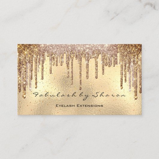 Makeup Eyebrow Lashe Glitter Drift Gold Spark Visitekaartje (Voorkant)