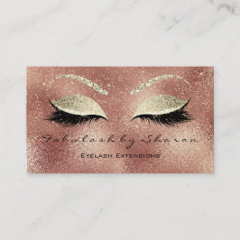 Makeup Eyebrow Lashes Extension Glitter Gold Peach Visitekaartje