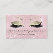 Makeup Eyebrow Lashes Extension Glitter Gold Pink Visitekaartje (Voorkant)