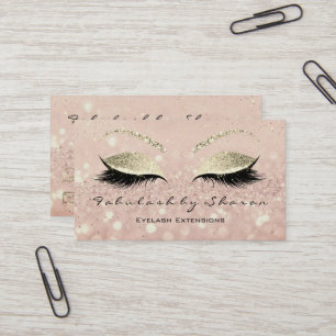 Makeup Eyebrow Lashes Extension Glitter Gold Skinn Visitekaartje
