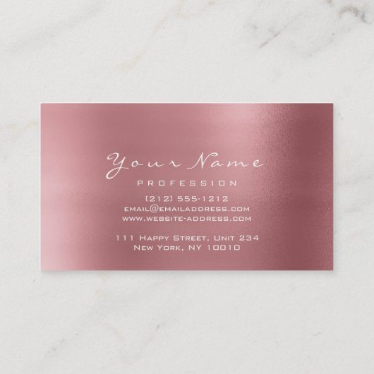 Makeup Eyebrow Lashes Extension Glitter Roos Gold Visitekaartje (Achterkant)