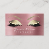 Makeup Eyebrow Lashes Extension Glitter Roos Gold Visitekaartje (Voorkant)