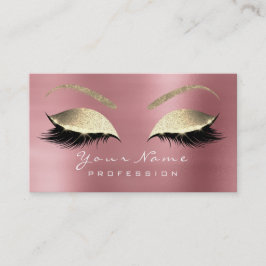 Makeup Eyebrow Lashes Extension Glitter Roos Gold Visitekaartje