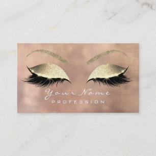 Makeup Eyebrow Lashes Extension Glitter Roos Linen Visitekaartje