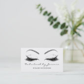 Makeup Eyebrow Lashes Eye Glitter White Silver Visitekaartje (Staand voorkant)