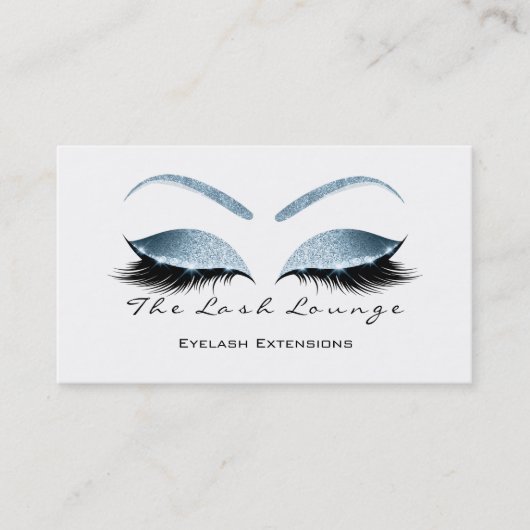 Makeup Eyebrow Lashes Glitter Blue White Black Visitekaartje (Voorkant)