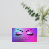 Makeup Eyebrow Lashes Glitter Bright Miami Roze Visitekaartje (Staand voorkant)