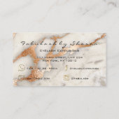 Makeup Eyebrow Lashes Glitter Copper Gold Marble Visitekaartje (Achterkant)