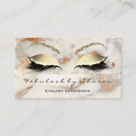 Makeup Eyebrow Lashes Glitter Copper Gold Marble Visitekaartje