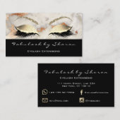 Makeup Eyebrow Lashes Glitter Coral Gold Marble Visitekaartje (Voorkant / Achterkant)