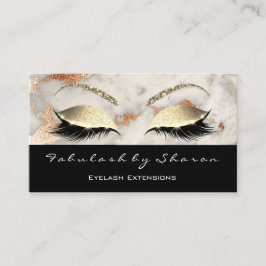 Makeup Eyebrow Lashes Glitter Coral Gold Marble Visitekaartje