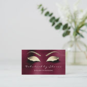 Makeup Eyebrow Lashes Glitter Crystal Burgundy Lux Visitekaartje (Staand voorkant)