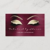 Makeup Eyebrow Lashes Glitter Crystal Burgundy Lux Visitekaartje (Voorkant)