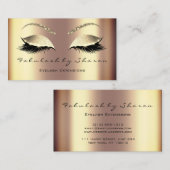 Makeup Eyebrow Lashes Glitter Crystal Sepia Gold Visitekaartje (Voorkant / Achterkant)