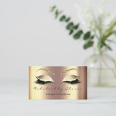 Makeup Eyebrow Lashes Glitter Crystal Sepia Gold Visitekaartje (Staand voorkant)