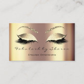 Makeup Eyebrow Lashes Glitter Crystal Sepia Gold Visitekaartje (Voorkant)