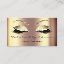 Makeup Eyebrow Lashes Glitter Crystal Sepia Gold Visitekaartje