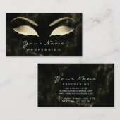 Makeup Eyebrow Lashes Glitter Diamond Black Marmer Visitekaartje (Voorkant / Achterkant)