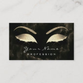 Makeup Eyebrow Lashes Glitter Diamond Black Marmer Visitekaartje (Voorkant)