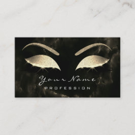 Makeup Eyebrow Lashes Glitter Diamond Black Marmer Visitekaartje