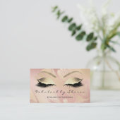 Makeup Eyebrow Lashes Glitter Diamond Blush Marble Visitekaartje (Staand voorkant)