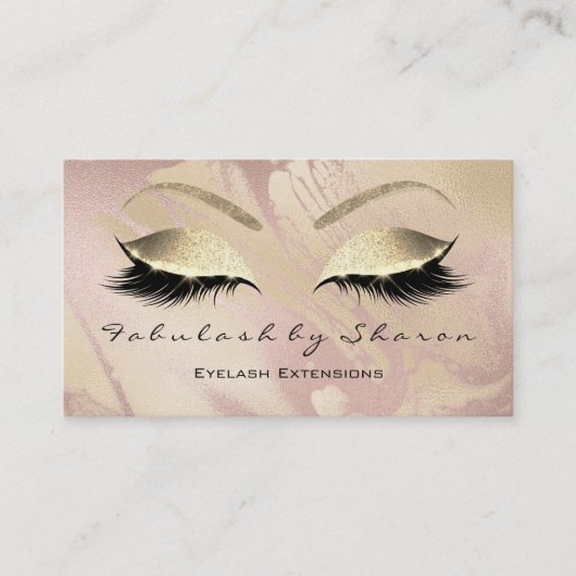 Makeup Eyebrow Lashes Glitter Diamond Blush Marble Visitekaartje (Voorkant)