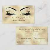 Makeup Eyebrow Lashes Glitter Diamond Gold Glass Visitekaartje (Voorkant / Achterkant)