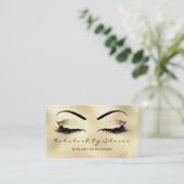 Makeup Eyebrow Lashes Glitter Diamond Gold Glass Visitekaartje (Staand voorkant)
