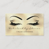 Makeup Eyebrow Lashes Glitter Diamond Gold Glass Visitekaartje (Voorkant)